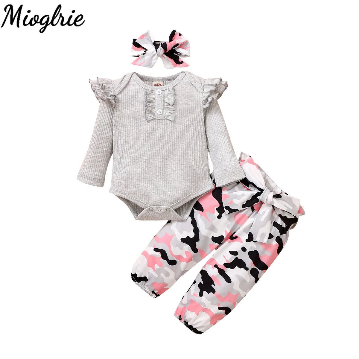 

Ruffled Baby Set 3Piece Baby Costume Long Sleeve Newborn Clothing Baby Boy Clothes for New Born 0 3 Autumn Infant Girl Clothes