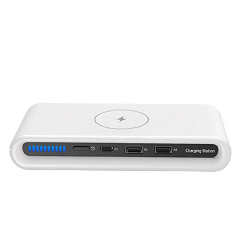 

Станция зарядная с 4 USB-портами и поддержкой беспроводной зарядки