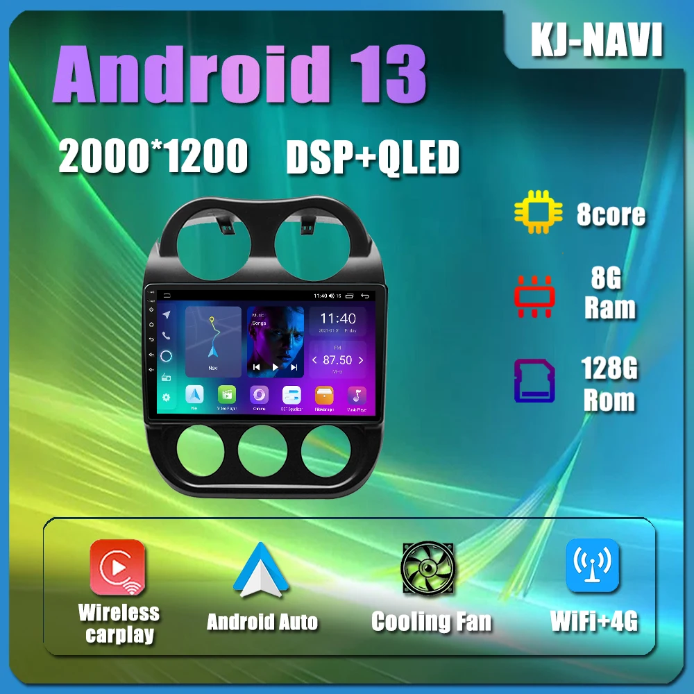

Android 13 Car Radio For Jeep Compass 1 MK 2009 - 2015 No Dvd Carplay Video Player Navigation GPS Multimedia BT 4G DSP WiFi IPS