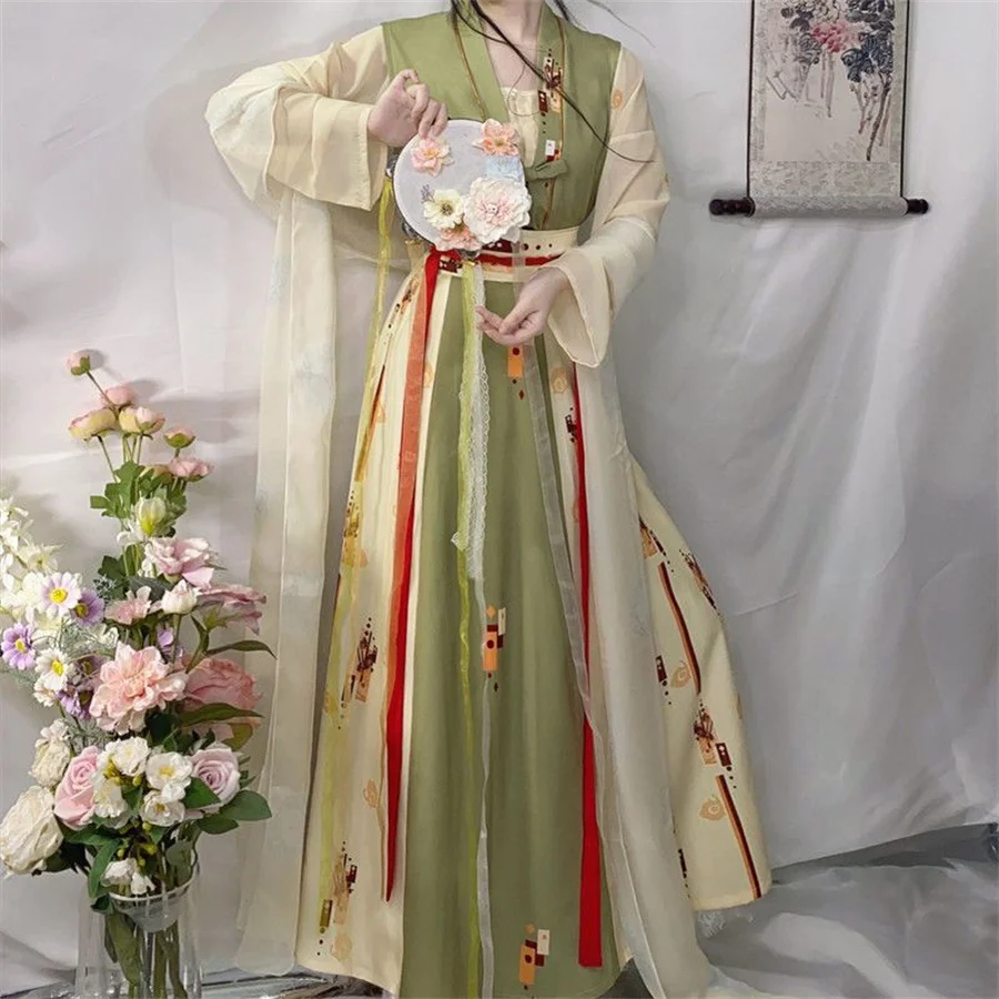 Традиционный китайский женский костюм Hanfu для косплея старинная винтажная