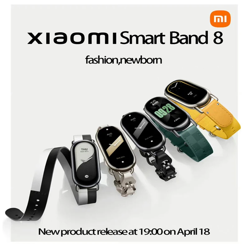 

Смарт-браслет Xiaomi Mi Band 8, спортивный фитнес-браслет с AMOLED экраном, с функцией измерения уровня кислорода в крови
