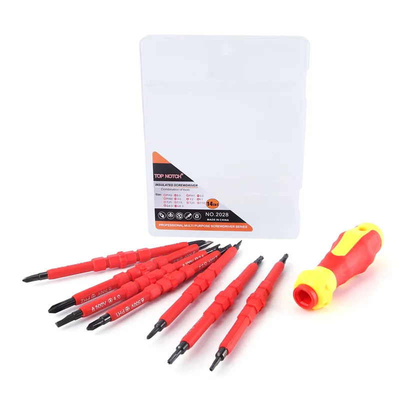 

LIDIAO 13 шт. набор отверток набор инструментов для ремонта электрика 1000 В набор сменных изолированных отверток с магнитными шлицевыми насадками