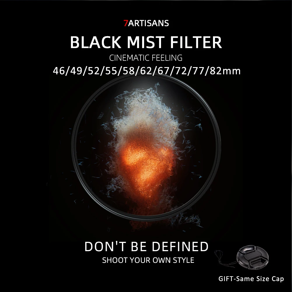 Фильтр для объектива 7artisans 1/4 черный распылитель 46/49/52/55/58/62/67/72/77/82 мм - купить по
