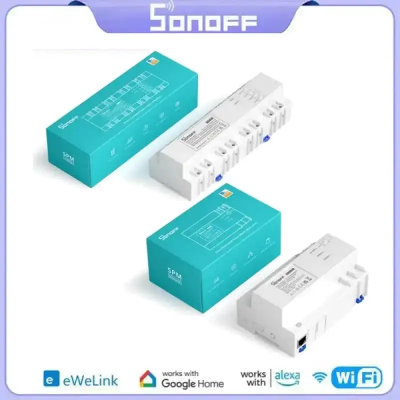 SONOFF SPM-Main/4Relay штабелируемый измеритель мощности Wi-Fi Smart защита от перегрузки Metadata
