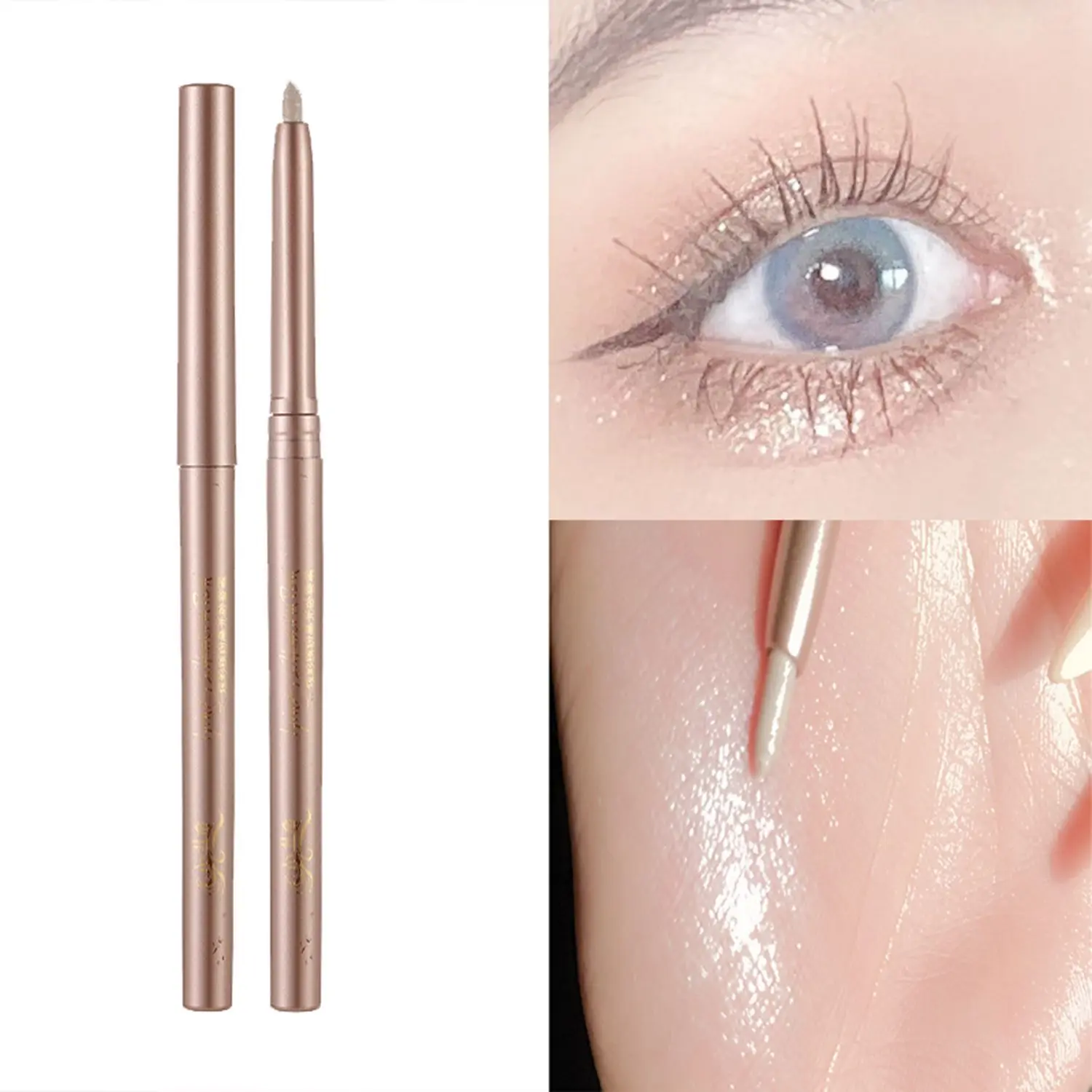 

Hot Sale Smooth Champagne Diamond Eyeshadow&Liner Makeup Pen Shimmer Waterproof Highlighter Pencil