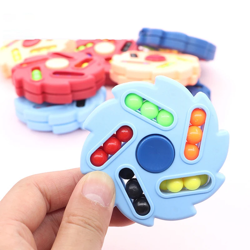 

New Ten-sided Rotation Finger Magic Beans Spin Bead Puzzles Game Gyro Antistress Learning Educational Magic Disk For Children