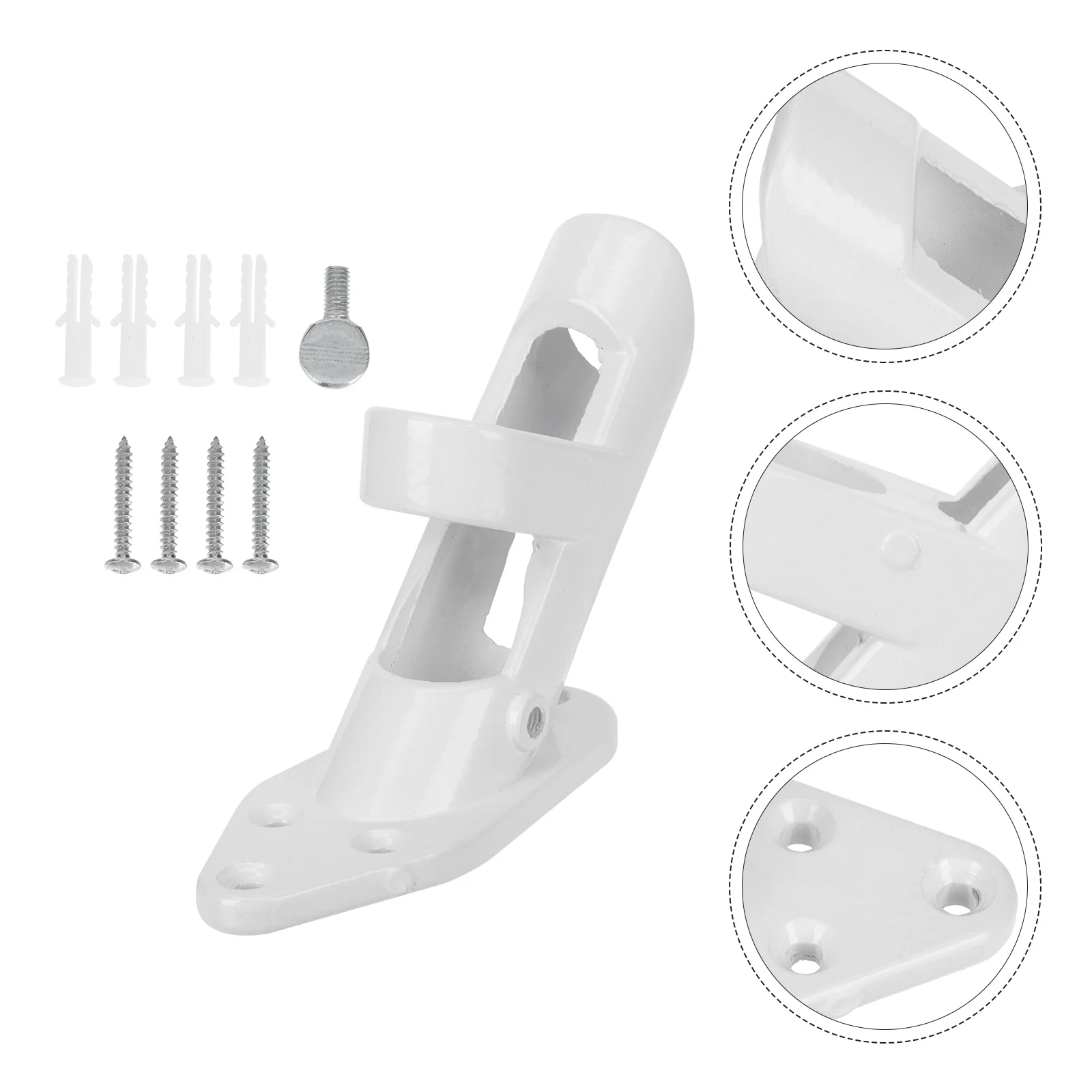 

1Pc Portable Adhesive Flag Pole Bracket Wall Mount Flagpole Holder Bracket