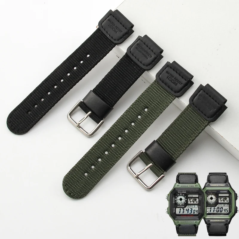 

Nylon Watch Band Strap for Casio AE-1200 1300 AE-1000W F91W F84 AEQ-110W SGW-300H 400H 500H 800H 216H 735H W-215 MRW-200H 18mm