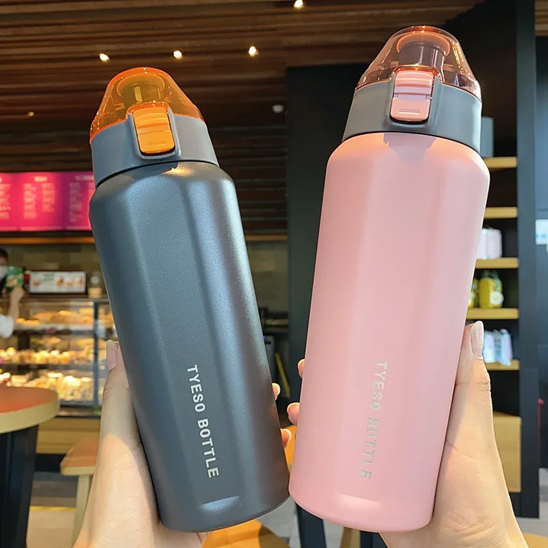 

600 ML Portable Thermos Bottle Large Capacity Sports Water Bottle Stainless Steel Bottle Outdoor Fitness Sports Water Bottle
