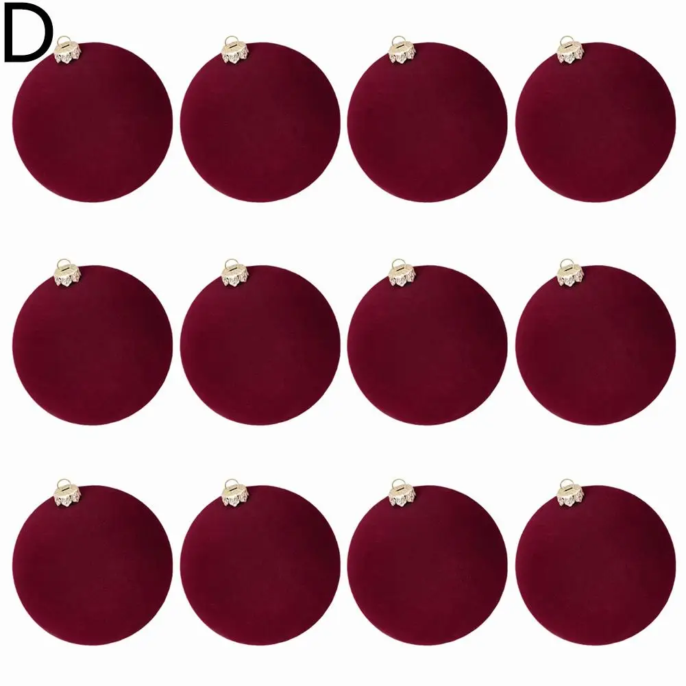 

12 шт. Бархатные рождественские шары 6 см