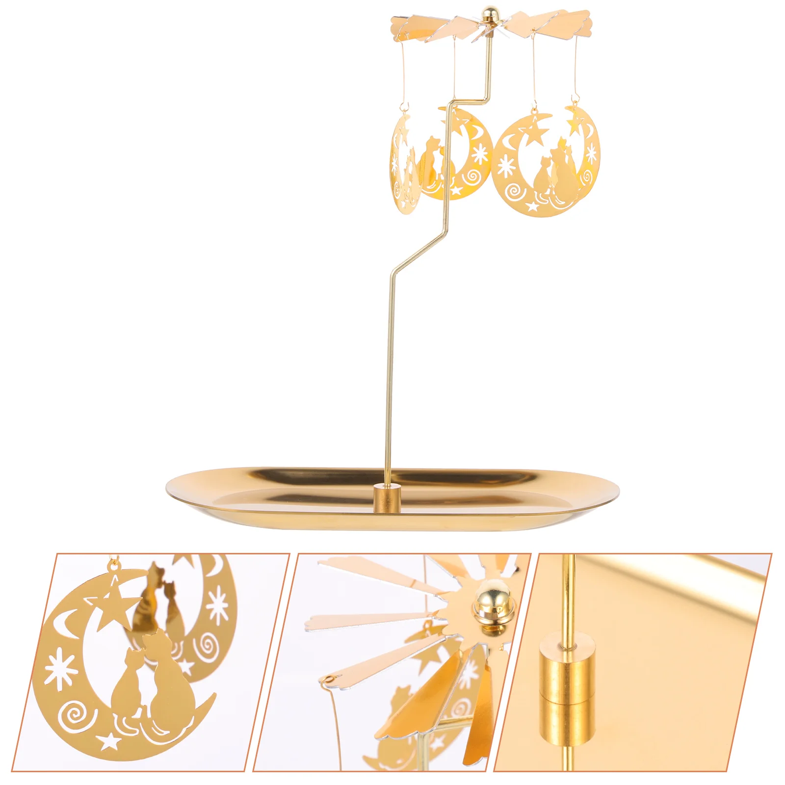 

Holder Candlestick Rotary Rotating Tea Light Holders Tealight Decorative Candlesticks Tabletop Tray Table Christmas