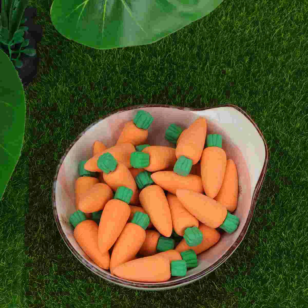 

30pcs Novelty Carrot Shape Pencil Eraser Creative Stationery Office School Supplies Gift for Kids Students