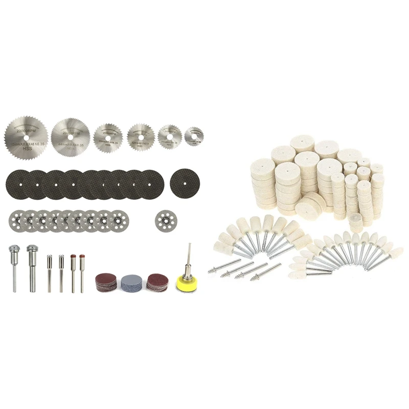 

1 Set Cutting Wheel Set 1/8 Inch Diamond Cutting Wheel & 1 Set Polishing Wheel Set Buffing Grinding Pad Rotary Tool