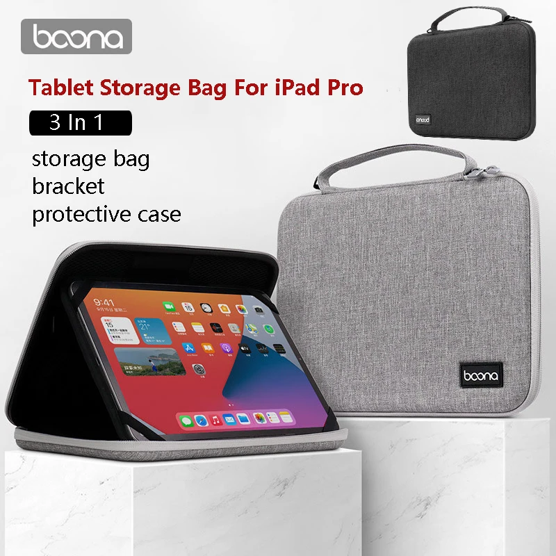 

BOONA ipad Bag Tablet PC Storage Bag For iPad Pro 11 inches Hard Shell Organizer Case EVA Laptop Bag Storage Board iPad Holder