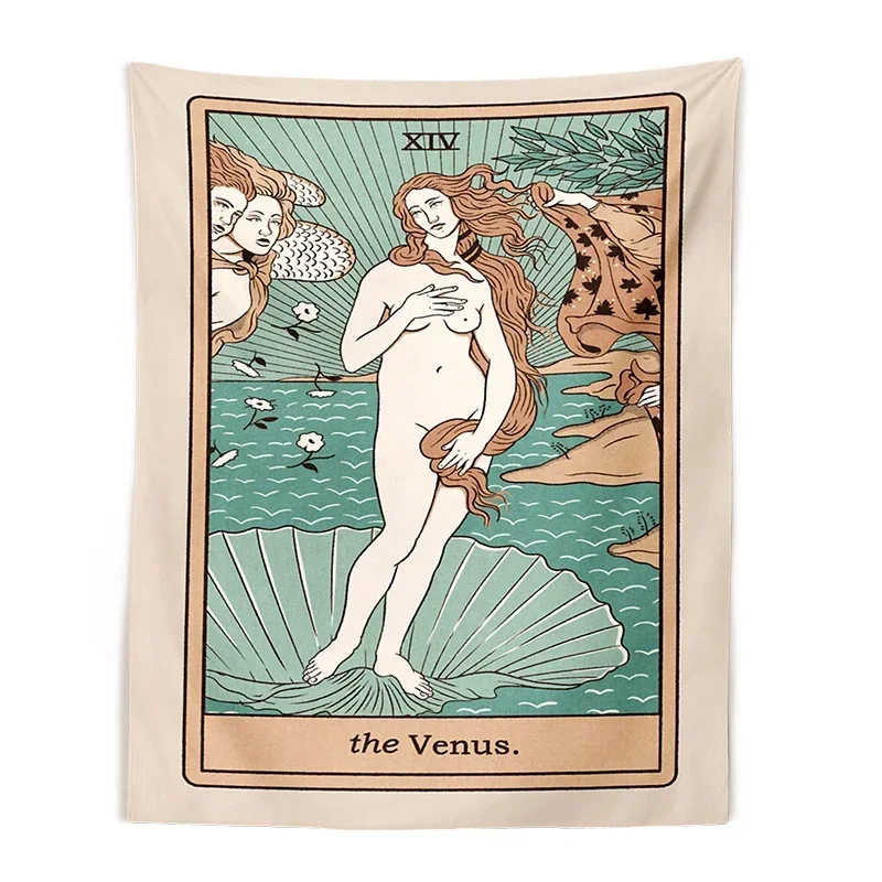 Гобелен настенный в богемном стиле украшение виде кошачьей лапы Таро хиппи