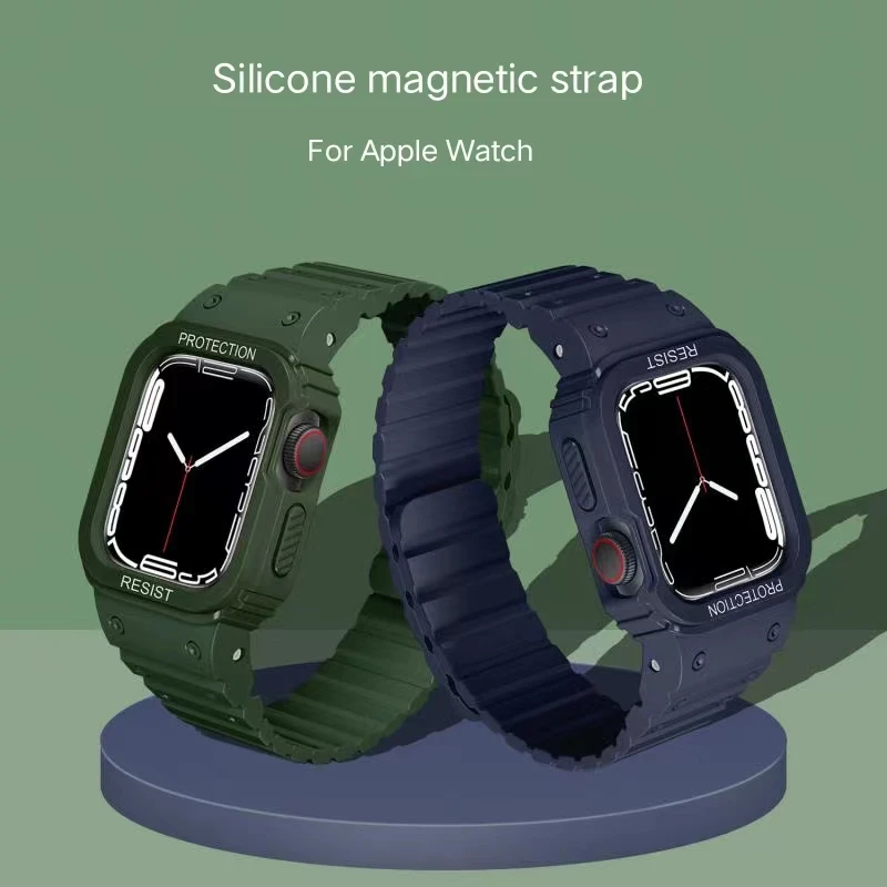 

Спортивный силиконовый ремешок + Магнитный браслет для Apple Watch Band 44 мм 45 мм 49 мм 40 мм 41 мм 42 мм Iwatch Series 8 7 SE 6 5