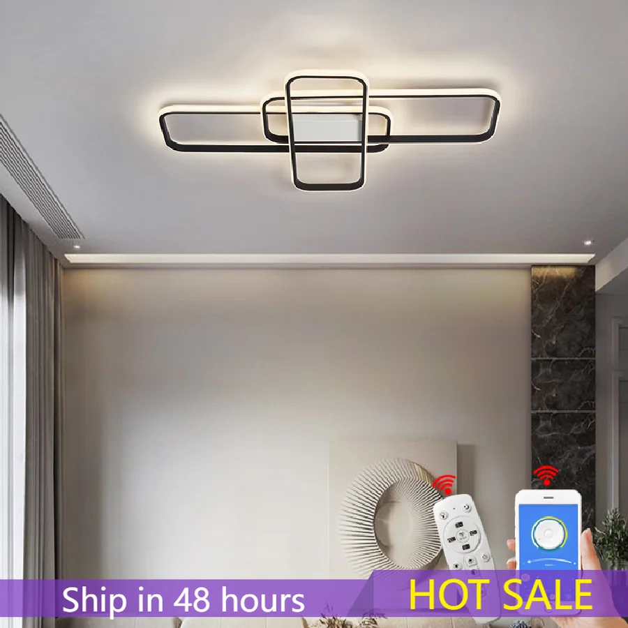 

Modern Led Ceiling Lights Lamp For Living Room Bedroom Study Room Indoor AC85-265V Black or Gold Color Ceiling Lamp Lighting