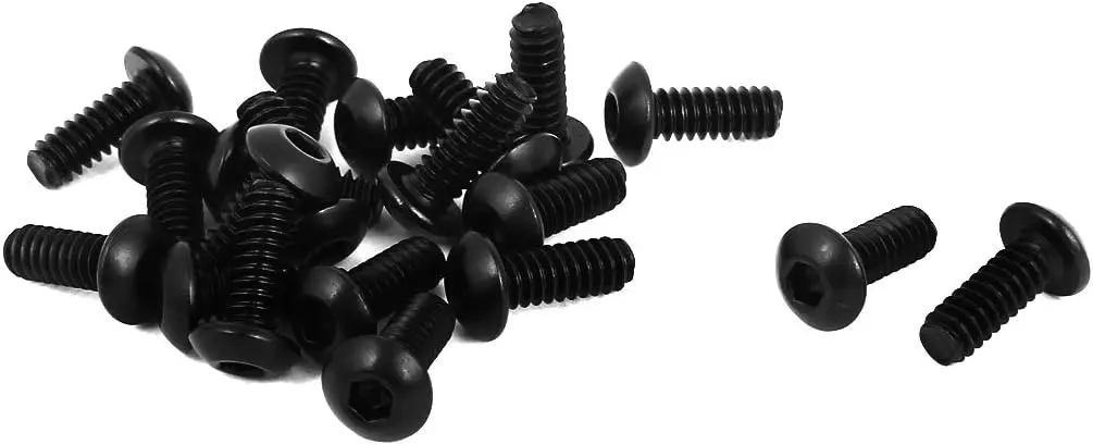 

Keszoox #10-32 x 1/4" 10.9 Alloy Steel Hex Socket Button Head Screws Black 20 Pcs