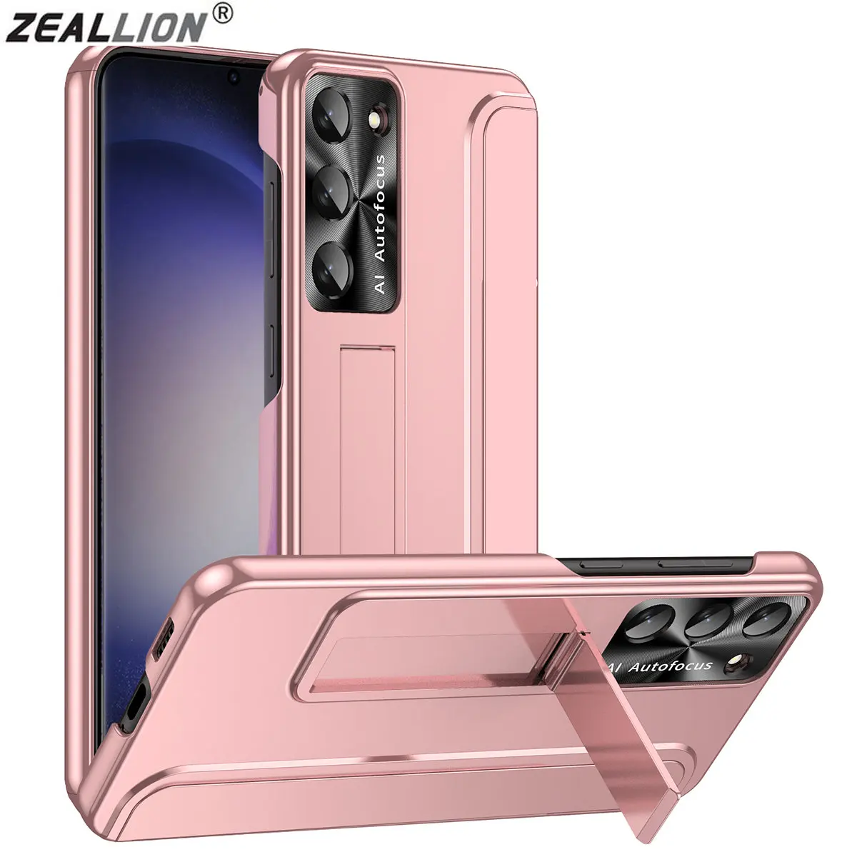 

Plating Ultra Thin Kickstand Camera Protection Phone Case For [Samsung Galaxy S23 Ultra S22 Plus 5G] Shockproof Armor PC Cover