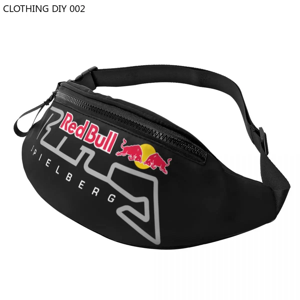 

Fashion Red Double-Bull Fanny Pack Women Men Crossbody Waist Bag for Traveling Phone Money Pouch