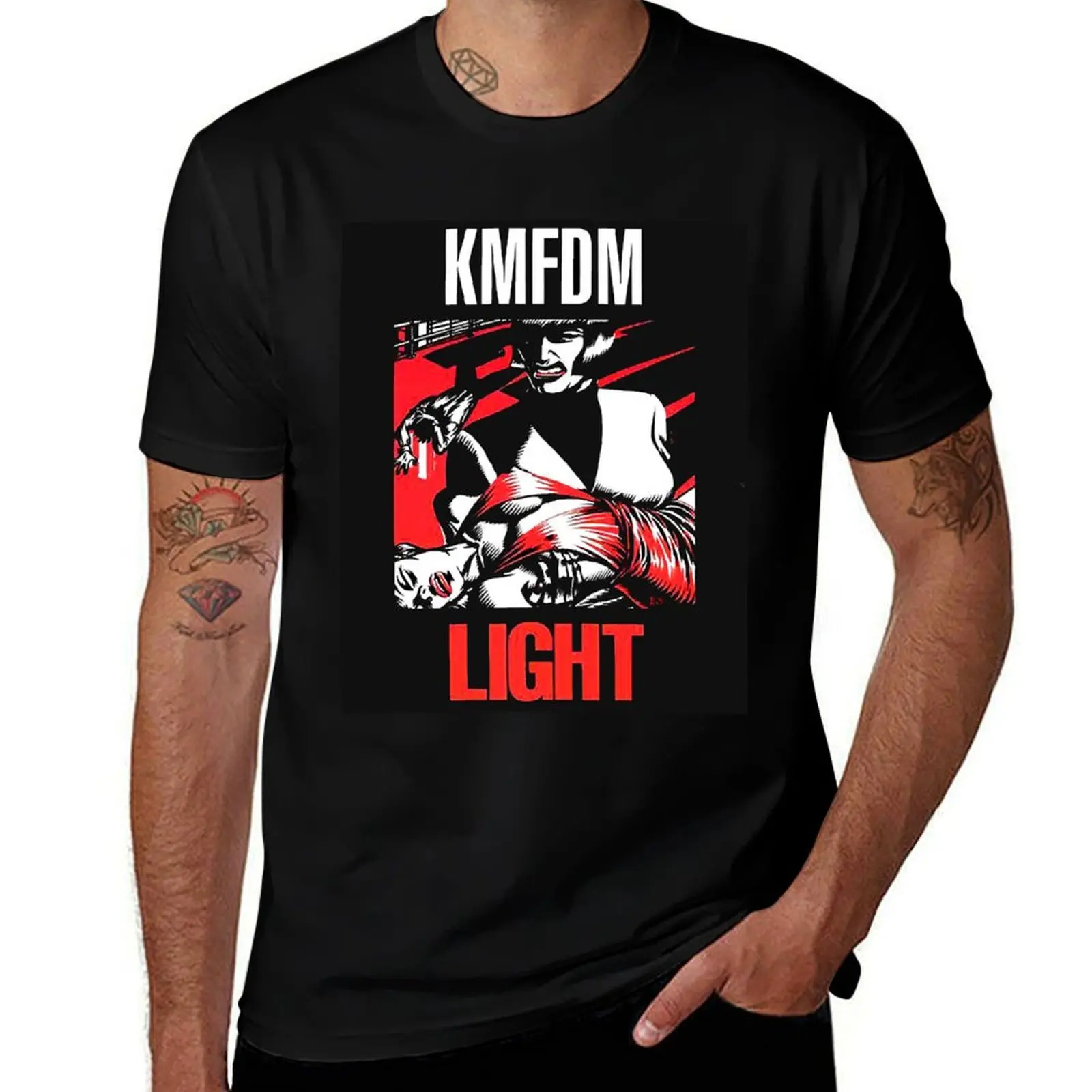 Фото Футболка KMFDM LIGHT Essential, базовая футболка из смесового хлопка с короткими рукавами №1