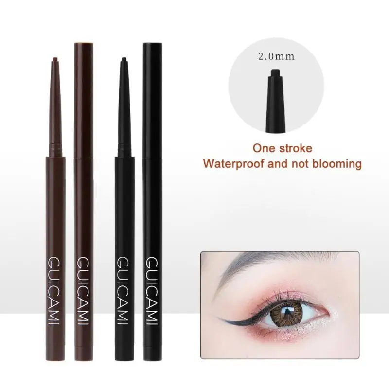 

2 Colors Black Quick-drying Eyeliner Pen Long Lasting Brown Portable Eyeliner Non-smudge Waterproof Sweat-proof Gift TSLM1