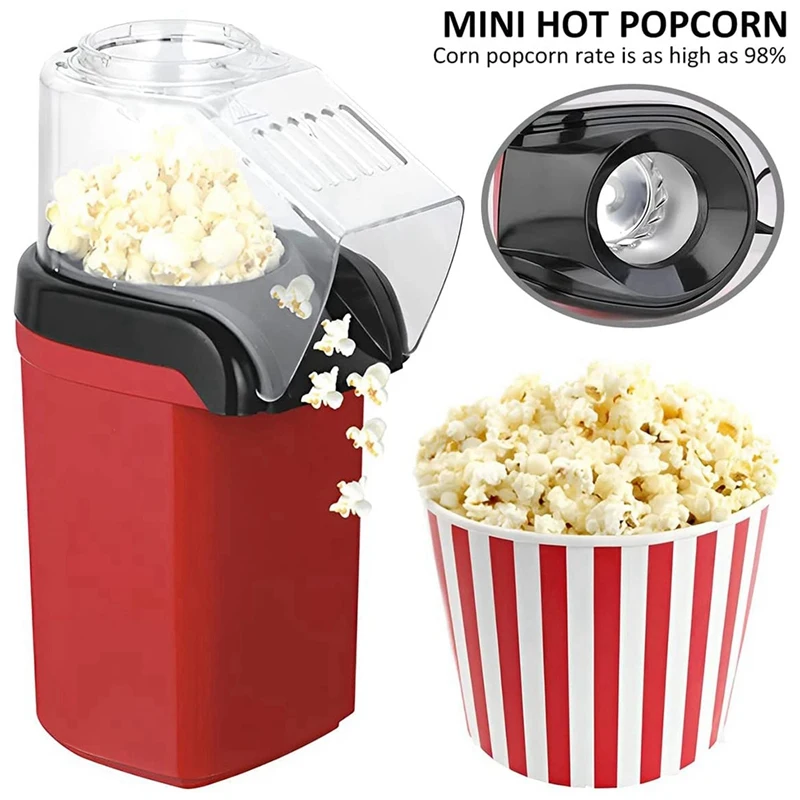 

Hot Air Popper,Electric Popcorn Maker Machine With 1200W,Healthy Delicious Snack For Kid Adult Great For Parties