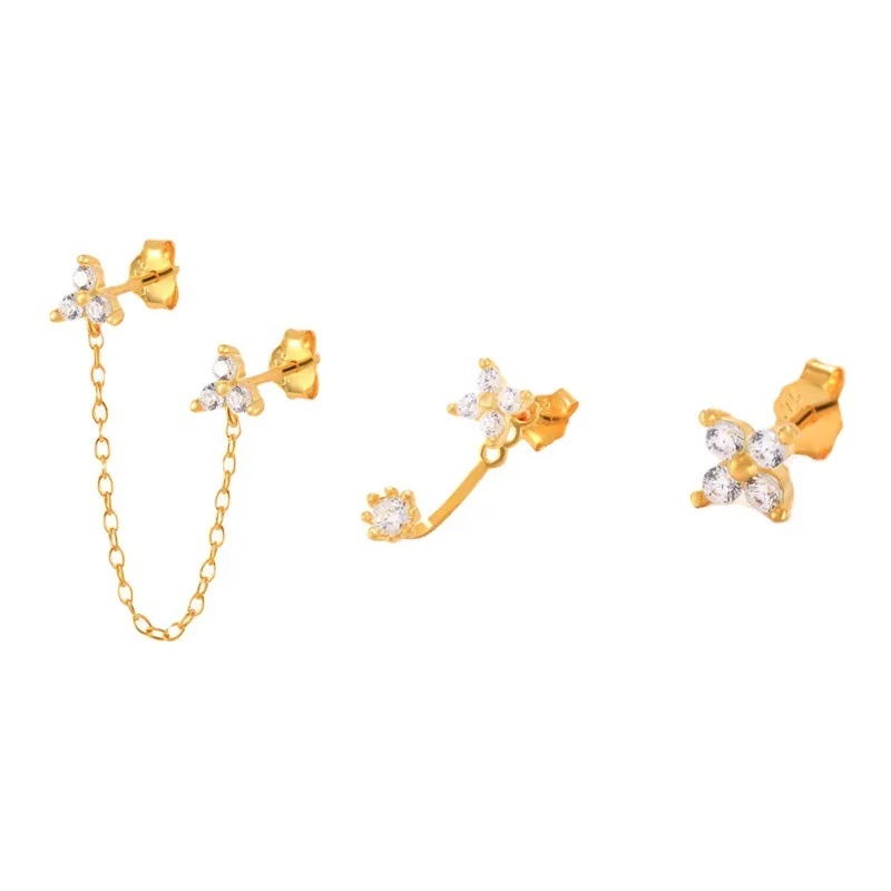 Серьги-кисточки Женские Треугольные с инкрустацией из серебра 925 пробы