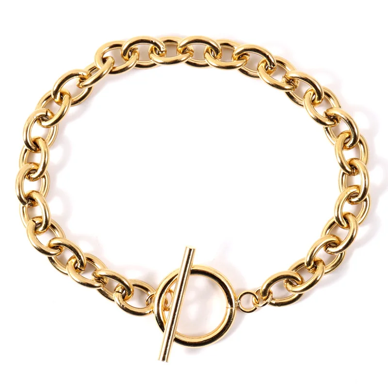Новинка 2022 классический браслет из звеньев цепи женский простой нержавеющей