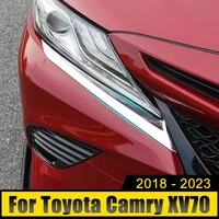 stainless car headlight eyebrow trim cover front grille grill strip accessories for toyota camry xv70 se xse 2018 2021 2022 2023