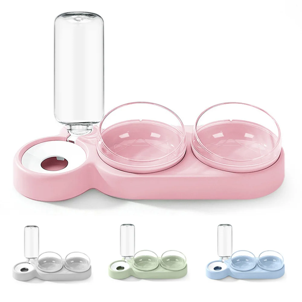 

Dog Double Bowl Automatic Pet Bowl Feeder Cat Drinking Fountain Cat Bowl Dog Bowl Pet Supplies Drinking Fountain Cat Feeder
