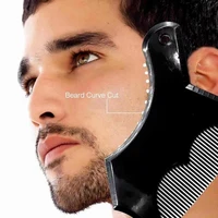 1pc men beard shaping styling template comb transparent mens beards combs beauty tools for hair beard trim templates hairstyles