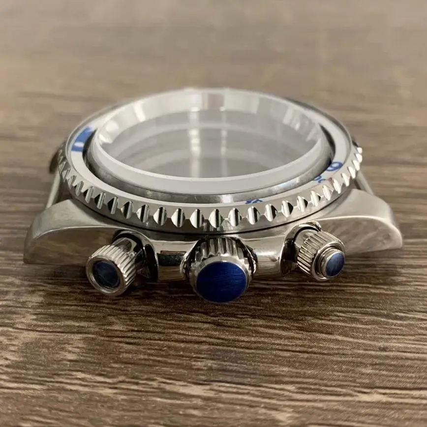 Watch Accessories 40MM Watch Hands  Case  Strap Steel Sapphire Glass Case for VK63 Movement