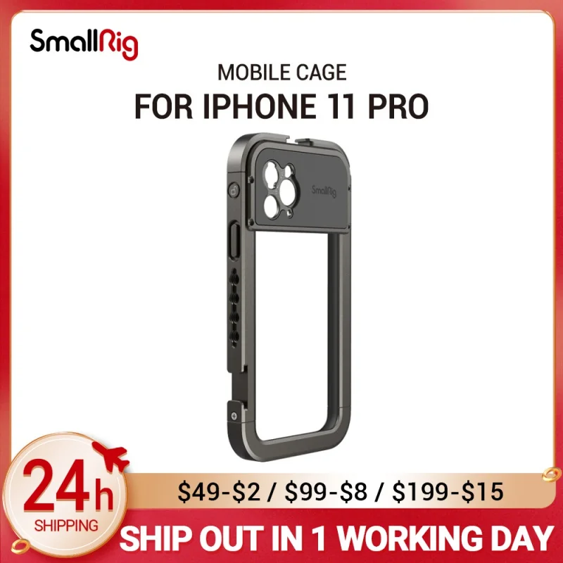 

SmallRig Pro мобильный телефон Cage для iPhone 11 Pro с двумя креплениями для холодного башмака и несколькими резьбовыми отверстиями 1/4