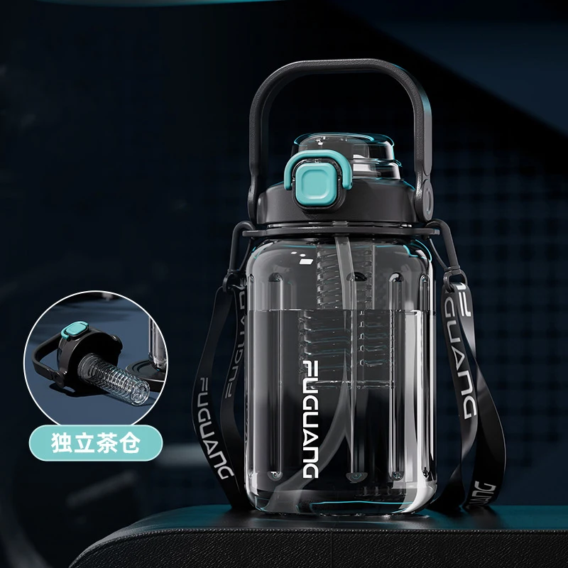 

Пластиковая чашка большой емкости, вместительная чашка, зеркальная пружинная крышка с соломинкой, портативная чашка для воды