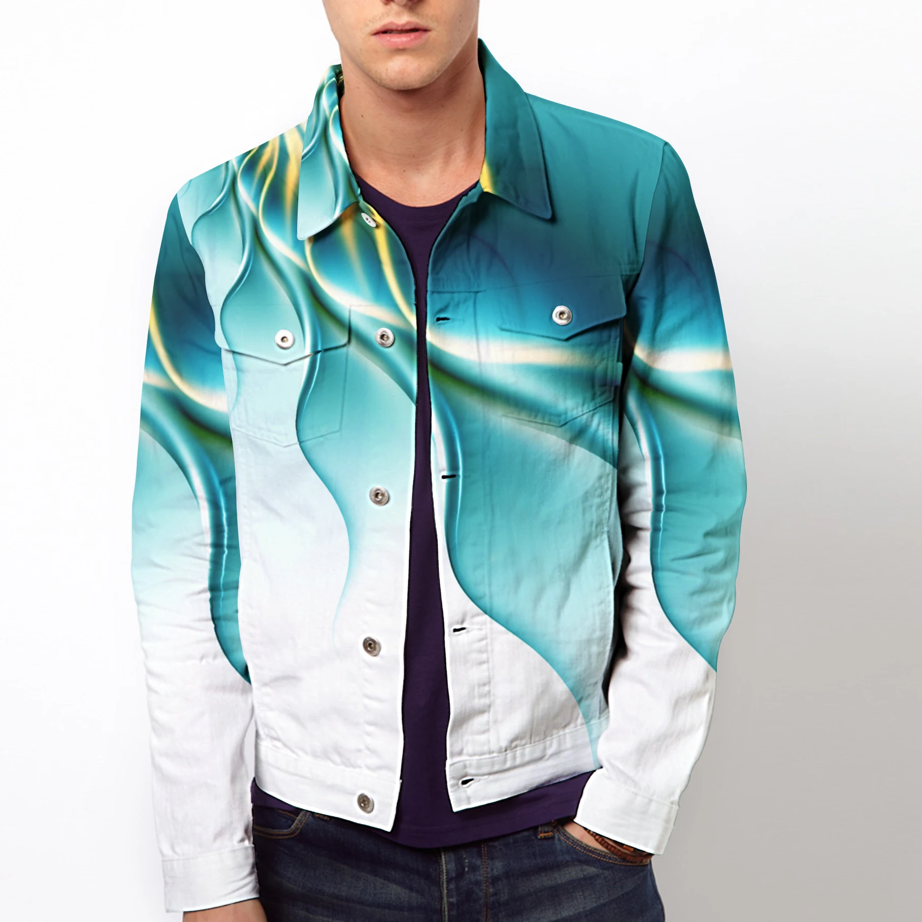 

2022 New 3D Denim Jacket Classic Retro Slim Denim Jacket Casual Denim For Men