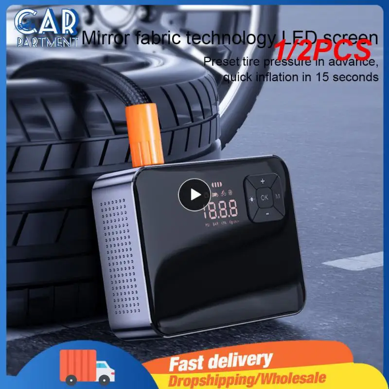 

1/2PCS Car Electrical Air Pump Durable Inflatable Pump Wireless Tire Inflatable Pump Inflator Universal Air Compressor Pump