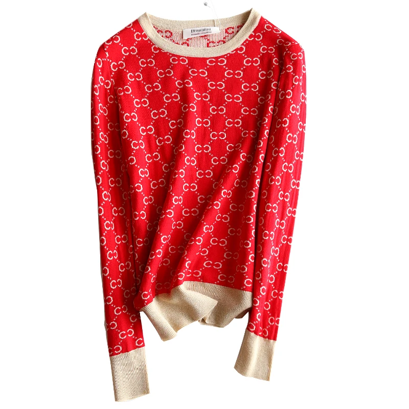 Яркий шелковый встроенный модный золотой вязаный топ с геометрическим принтом и