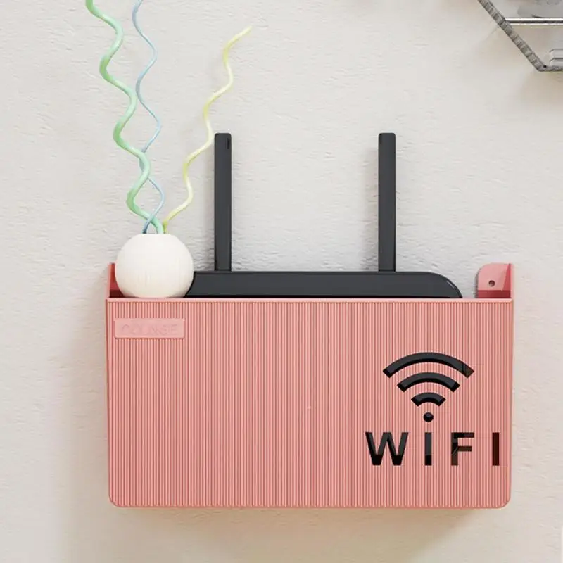 

Wifi Router Storage Box Wall-mounted Wifi Boxes For Home ABS Organizers Case Cable Power Bracket Organizer Box Home Decor