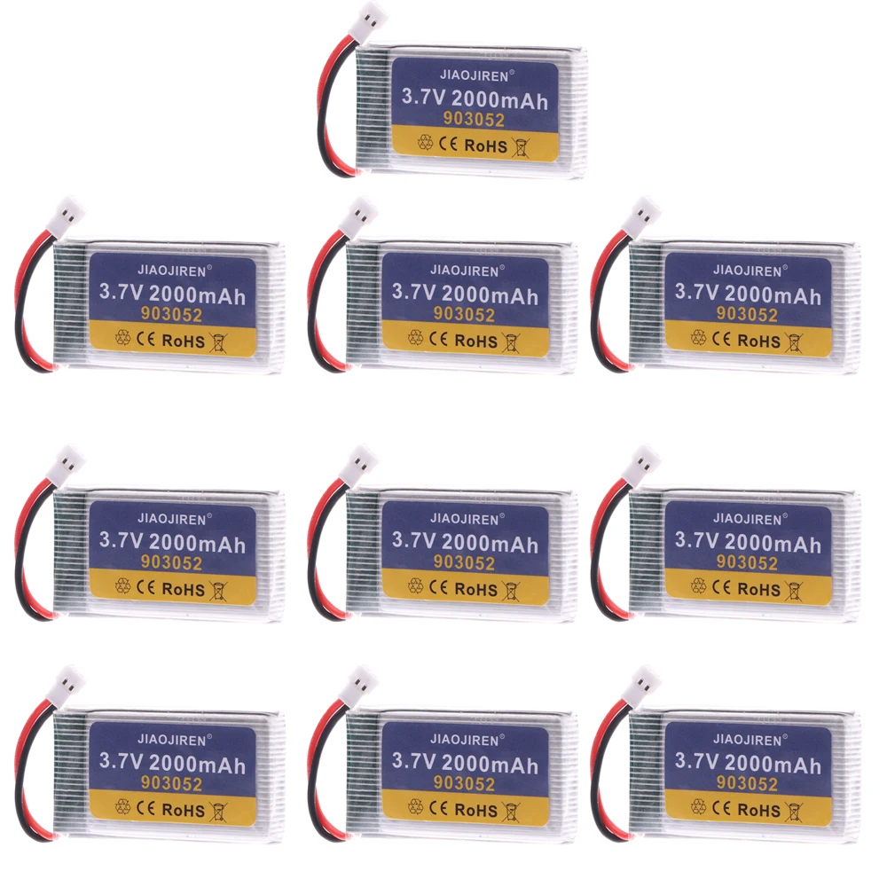 Аккумулятор lipo 3,7 в 2000 мАч 903052 для радиоуправляемых дронов KY601S SYMA X5 X5S X5C X5SC X5SH X5SW M18 H5P, 1-20 шт.