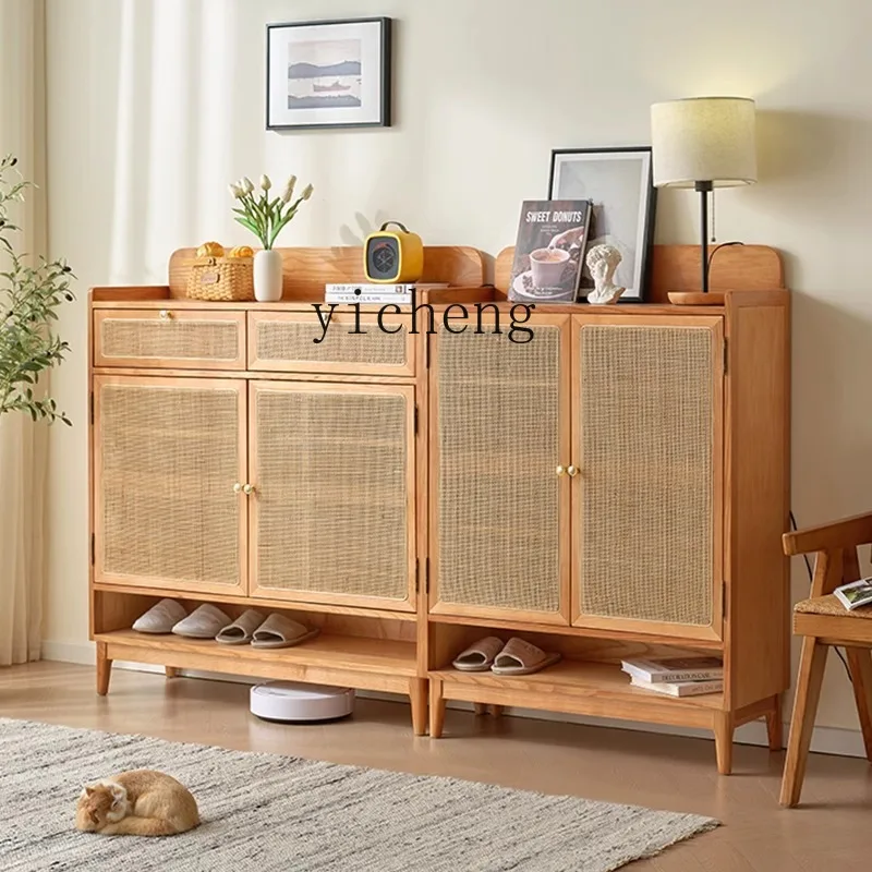 ZF Solid Деревянный шкафчик для обуви винтажный ультратонкий и простой домашний