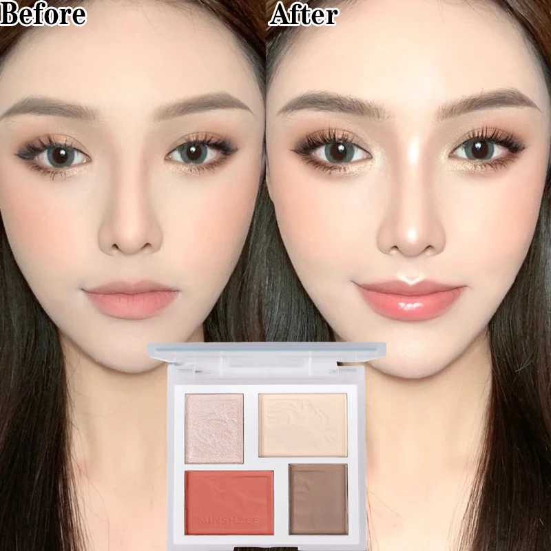 

1 шт., Палетка для контуринга хайлайтеров, блестящая высокоглянцевая прессованная пудра, осветляет тон кожи, водостойкая контурная Палетка ...