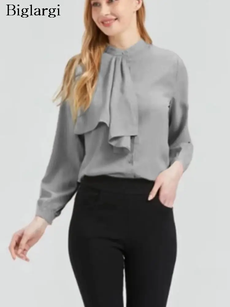 

Рубашка Женская Асимметричная с длинным рукавом, Элегантная модная повседневная офисная блузка, лето 2023