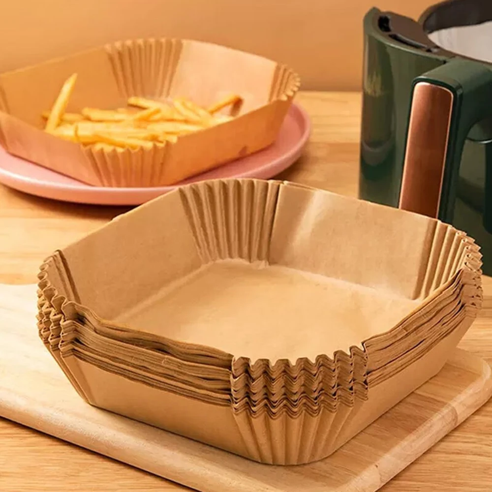 

25/50pc Disposable Air Fryer Silicone Tray For Easy Cleaning Suitable For Round Pizza Grill Pan Mats Air Fryer Baking Accessorie