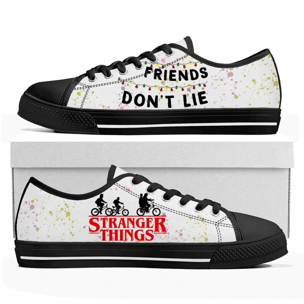 

Stranger Things Low Top Sneakers Mens Womens Teenager Canvas Sneaker Friends Don't Lie Casual Couple Shoes Custom Shoe