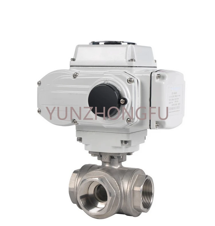 

Electric 3 way Control Valve Motor Regulator Operated Stainless Steel ball valve on off electric motorized actuator