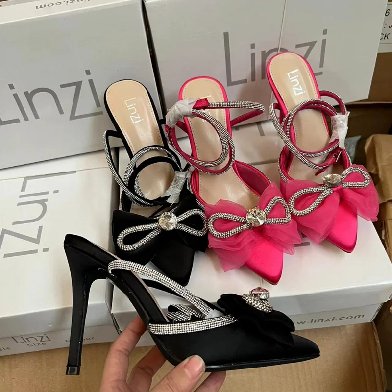 

Designer Sandals Women High Heels Sandals Chaussure Femme Fashion Pink Party Wedding Shoes 2023 New Ladies Shoes Zapatos Mujer