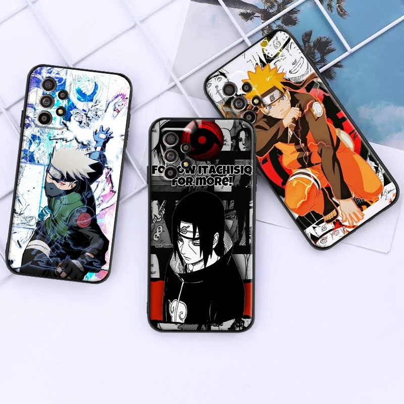 

NARUTO Anime Cartoon For Samsung A52 A72 4G 5G Phone Case Coque Silicone Cover Black Back Carcasa