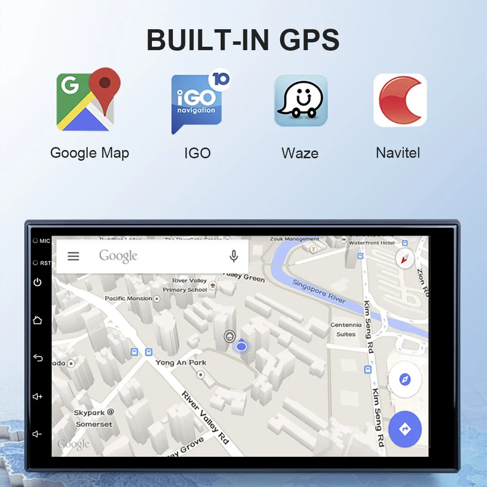 $50.70 REAKOSOUND 2 Din Carplay Car Radio GPS Android Multimedia Universal 7