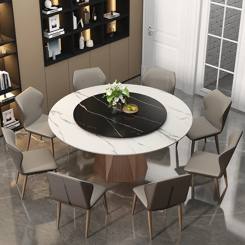 Светильник роскошный каменный стол круглый современный простой домашний